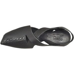 CYDWOQ Black Leather Flats